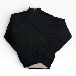 Peter Millar 100% Merino Wool Quarter Zip Sweater XXL Black Italian Merino